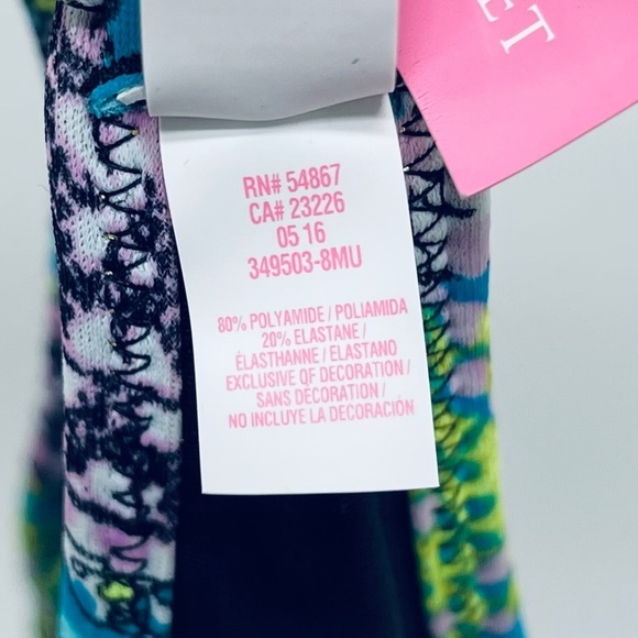 Victoria's Secret Bikini Top Size M Women’s Bali Floral Beaded Embroidered Black - Picture 4 of 7